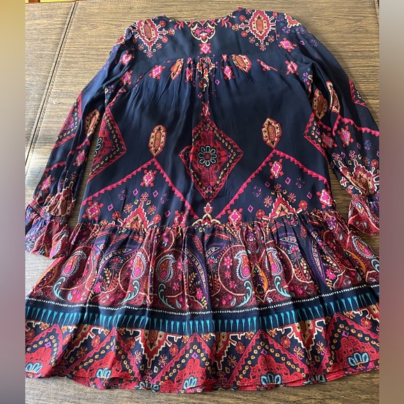 Soft surroundings embroidered tasseled tunic, women’s small, bohemian - Picture 2 of 8